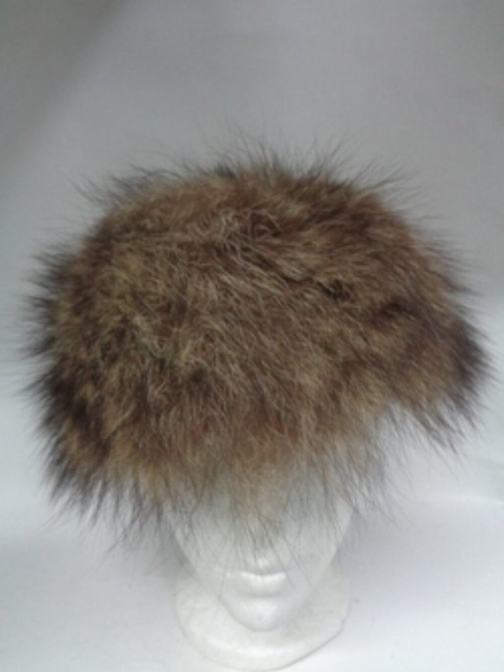 MINT NATURAL RACCOON RACOON FUR HAT CAP WOMEN WOMAN SIZE ALL